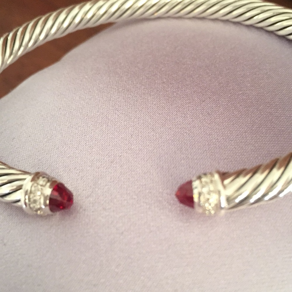David Yurman Gorgeous Garnet Diamond Bracelet...